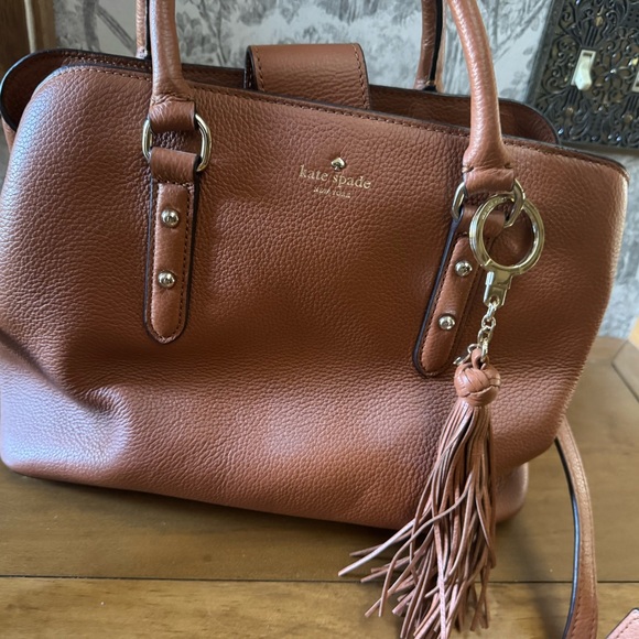 kate spade Handbags - Kate Spade Tan Leather Satchel with Tassel